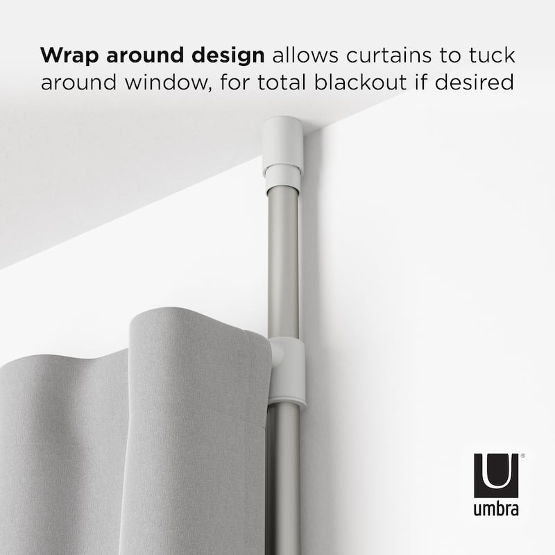 Umbra Anywhere Expandable Room Divider, Tension Curtain Rod, 3666