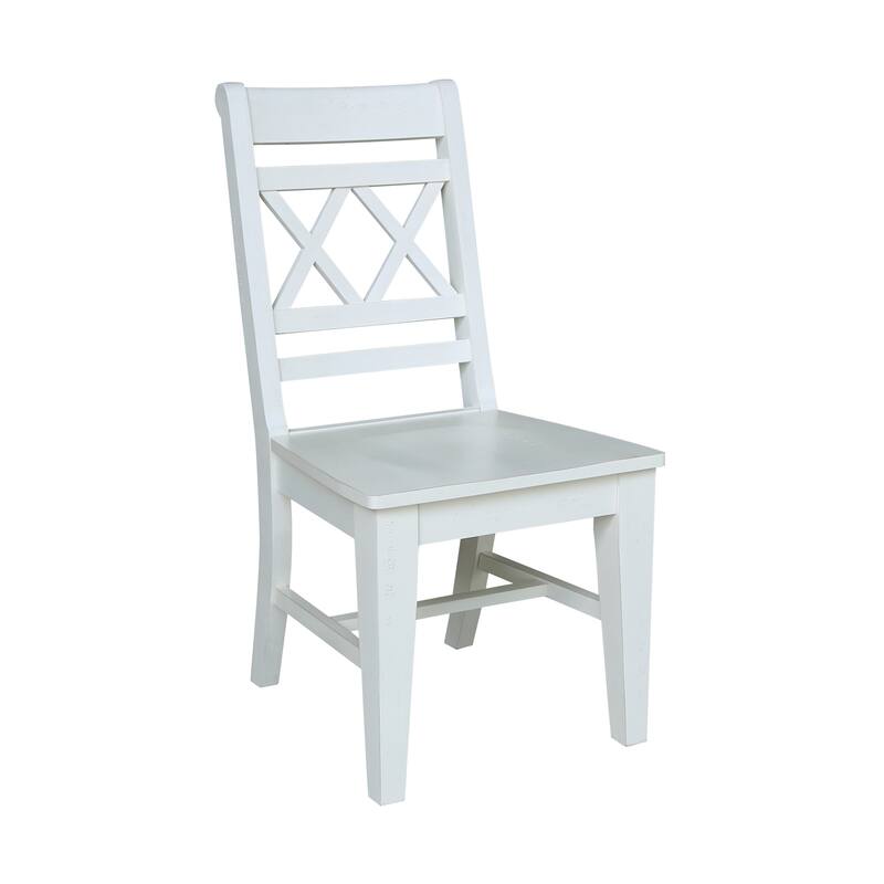 Solid Wood Double X-Back Dining Chairs, Set of 2