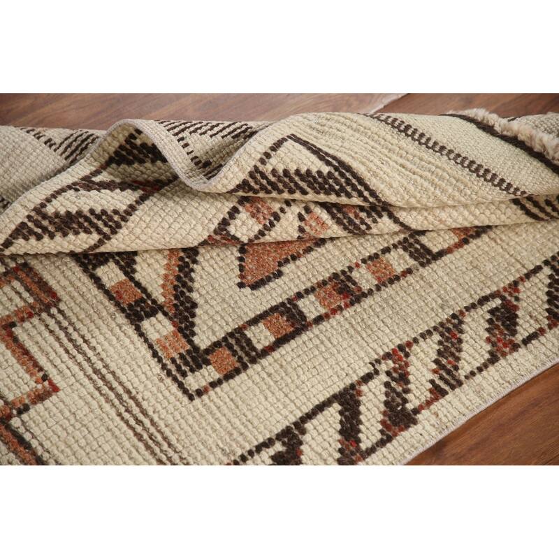 Beige Anatolian Runner Rug Handmade Wool Carpet - 2'9"x 11'2"