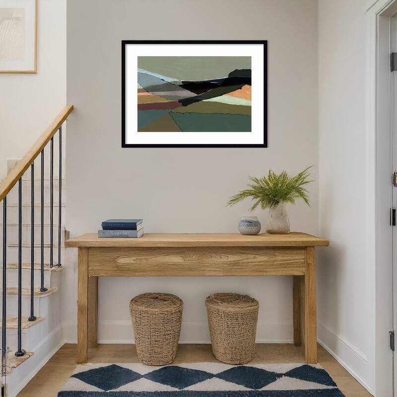 Subdued Landscape by Cartissi Wood Framed Wall Art Print - Svelte Noir Black