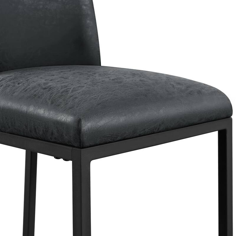 Yaheetech Counter Stools Set of 2 with Back Faux Leather Barstools with Metal Stand