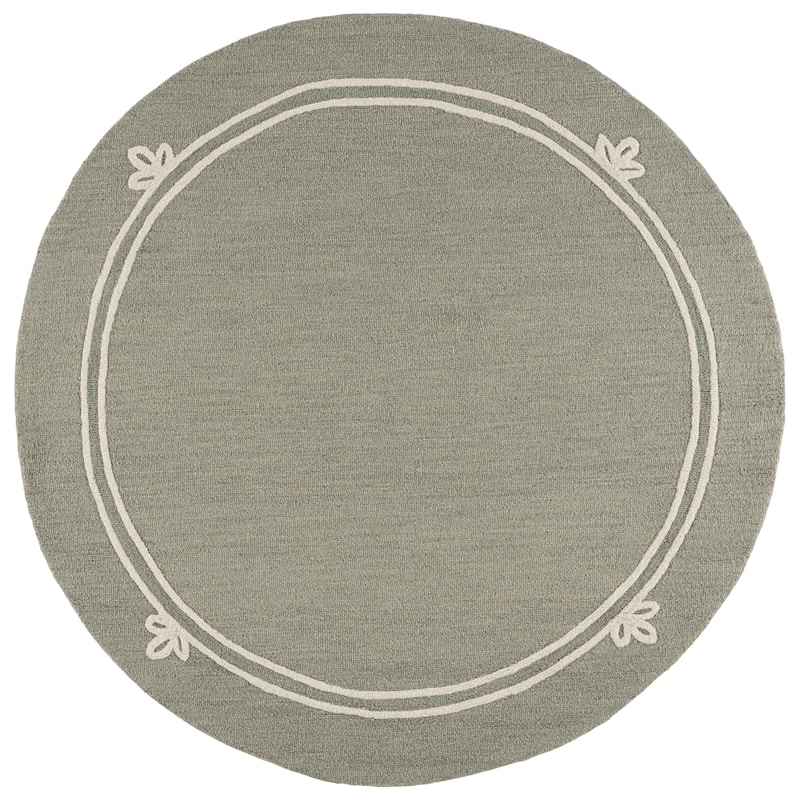 Martha Stewart by SAFAVIEH Handmade Karmila Wool Rug - 6' Round - Sage/Ivory