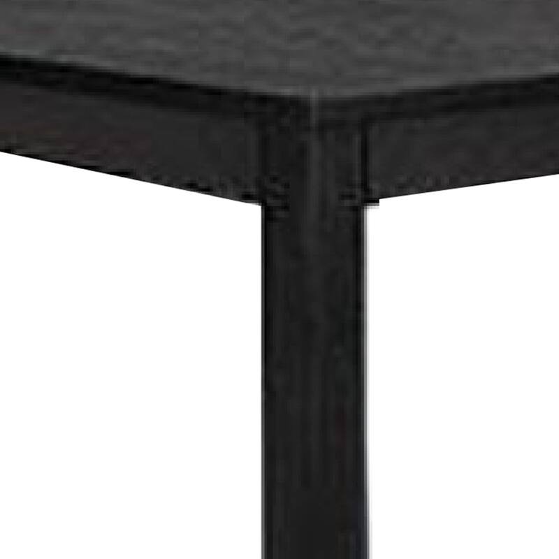 Kizie Dining Table, 94-118 Inch Extendable, Weathered Black Rubberwood