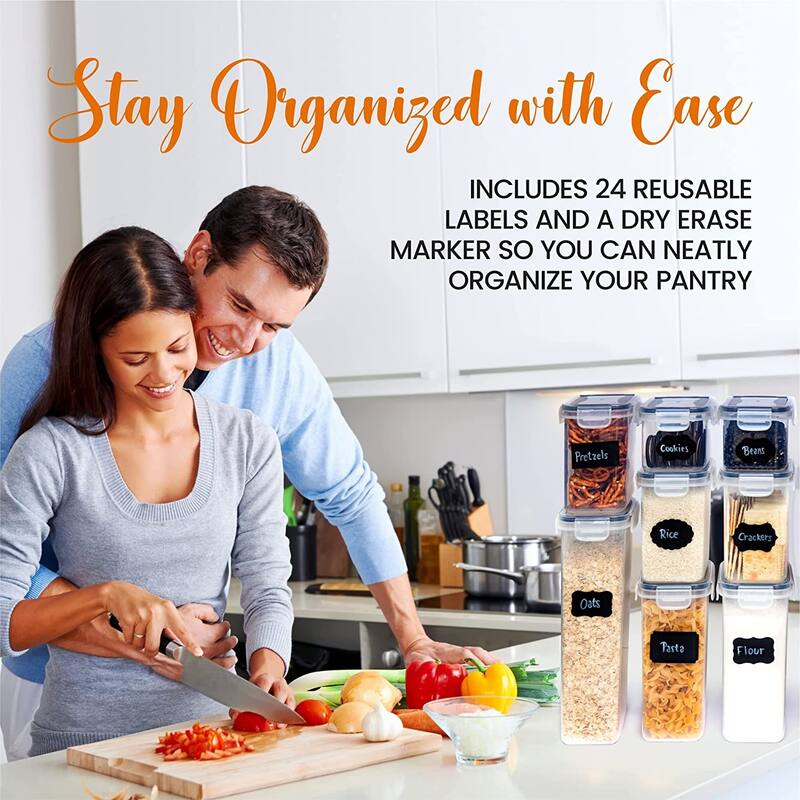 Cheer Collection Set of 14 Airtight Food Storage Containers Set of 14 Bed Bath & Beyond