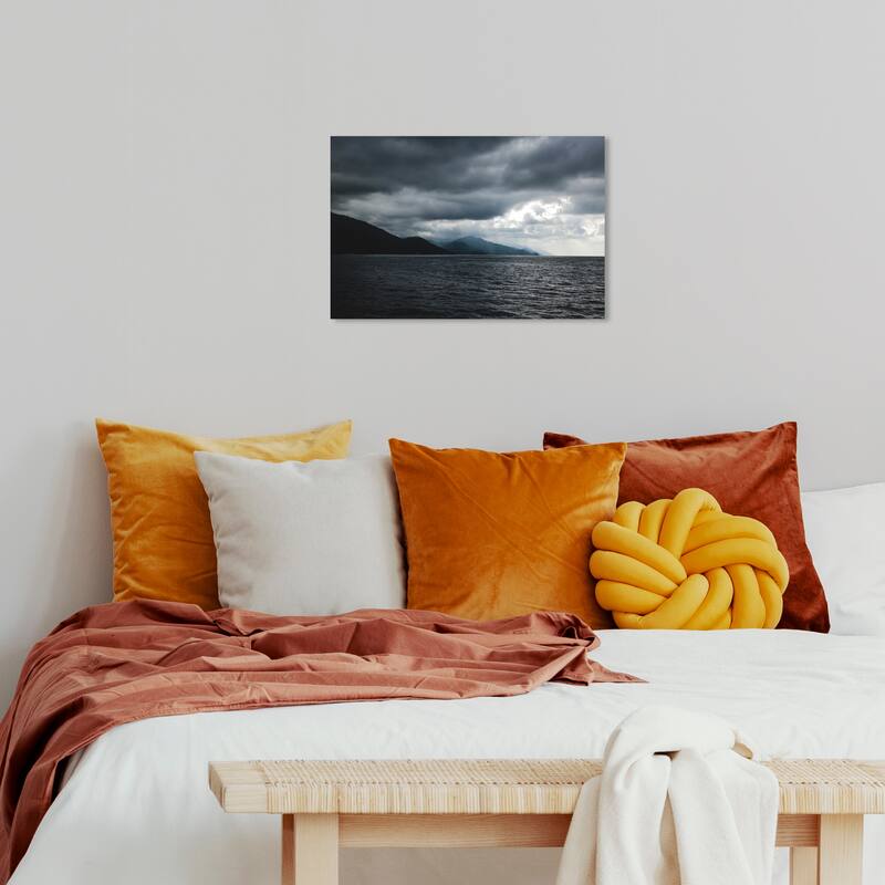 Wynwood Studio Canvas Nautical and Coastal Its going to rain Blue and Dark Blue Nautical & Coastal Wall Art Canvas Print - 16 x 24