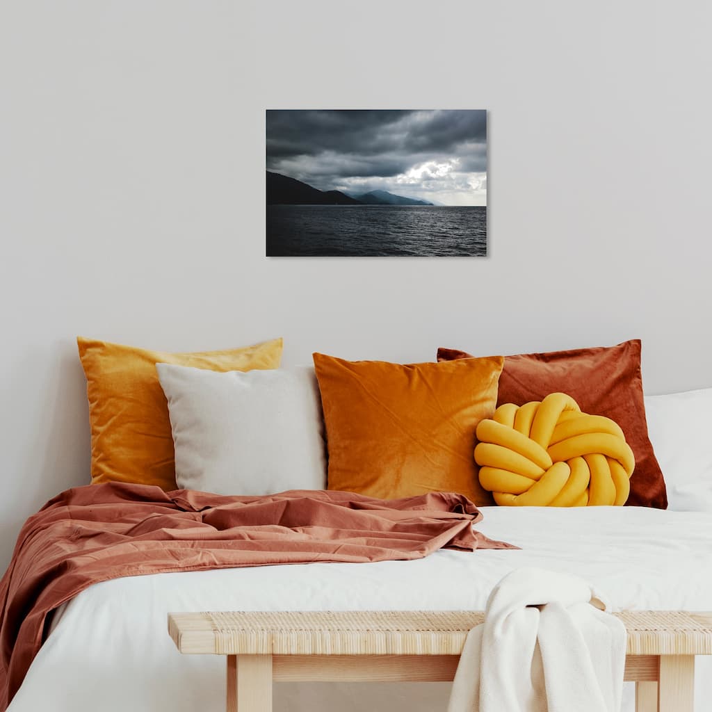 Wynwood Studio Canvas Nautical and Coastal Its going to rain Blue and Dark Blue Nautical & Coastal Wall Art Canvas Print