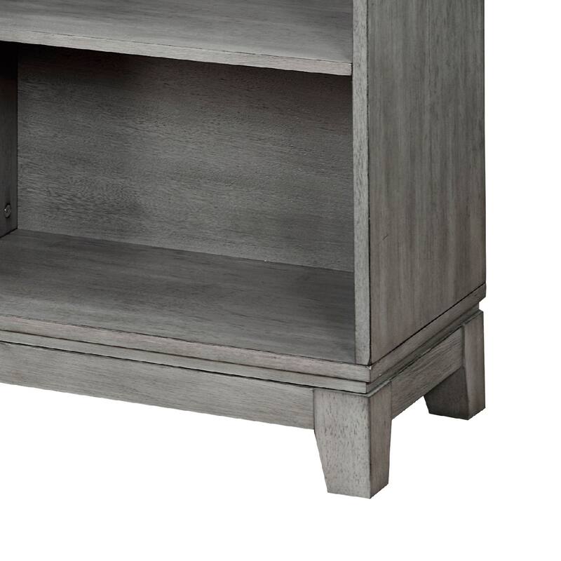 Thiem Cubby Bookcase, 43 Inch Wide 4 Shelves, Rustic Gray Veneer