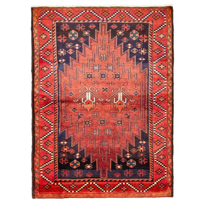 ECARPETGALLERY Hand-knotted Melis Vintage Red Wool Rug - 4'10 x 6'6