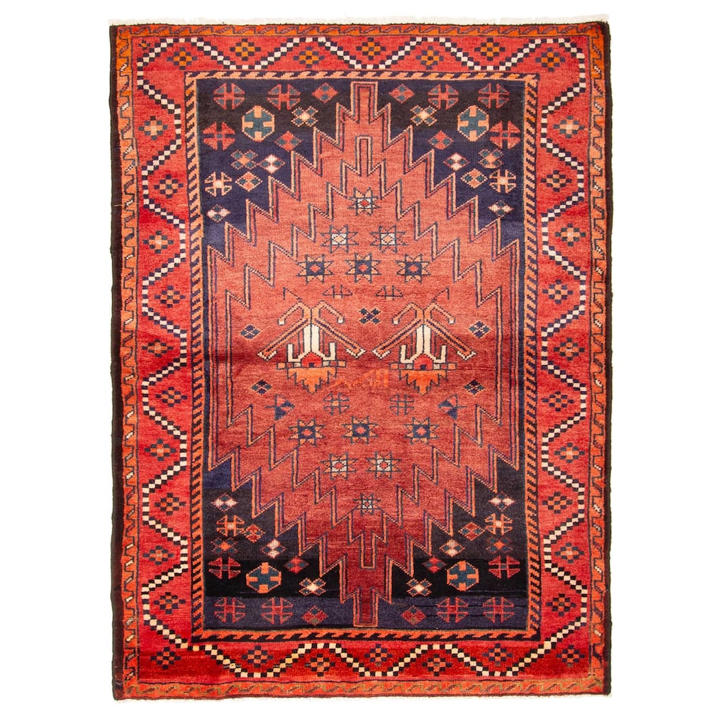 ECARPETGALLERY Hand-knotted Melis Vintage Red Wool Rug - 4'10 x 6'6