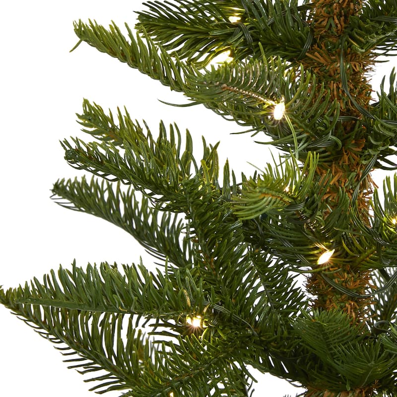 5ft. Alpine Artificial Christmas Tree with 100 Clear Microdot Multifunction LED Lights - Charming Small X-Mas Tree