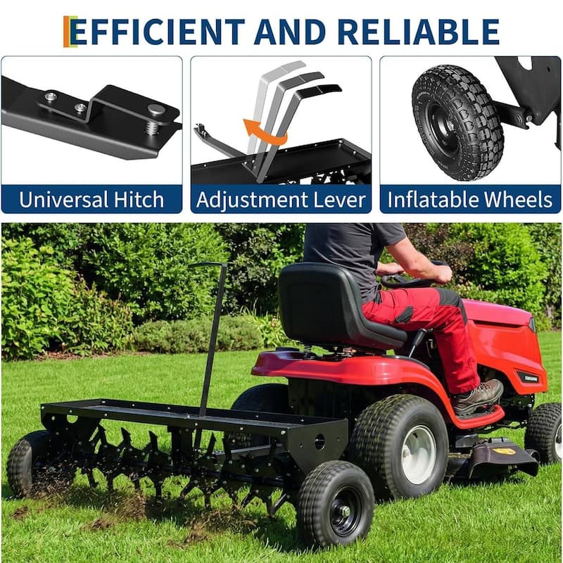 48 in Tow Behind Core Aerator, Pull Behind Plug Aerator for Grass Yard Clay Soil