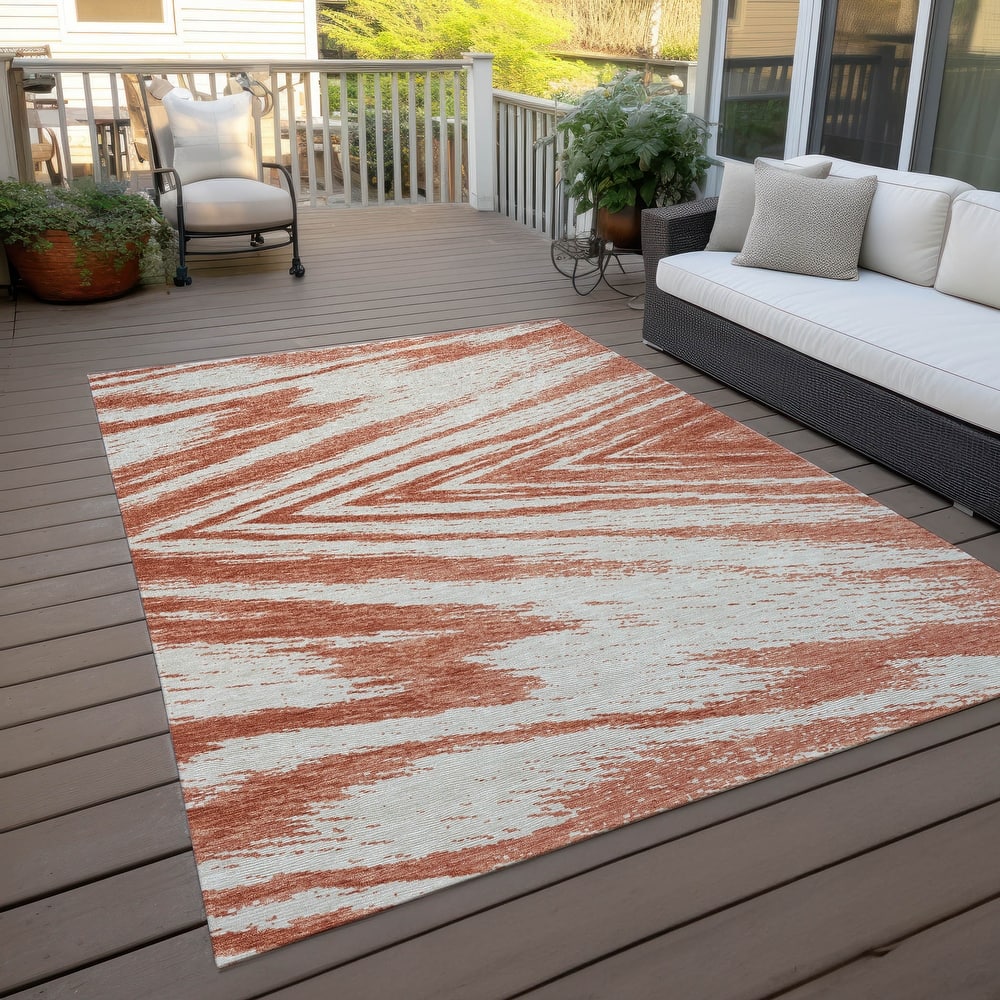 Machine Washable Indoor/ Outdoor Chantille Chevron Modern Rug