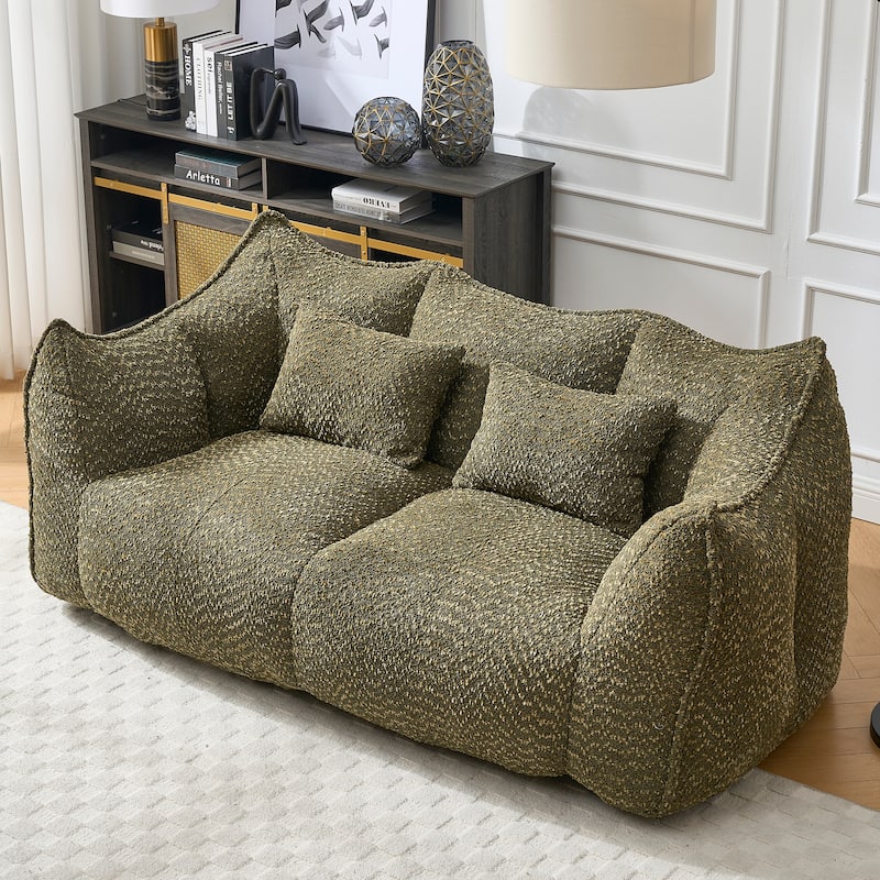 Giant Bean Bag Loveseat Sofa with Armrest for Living Room