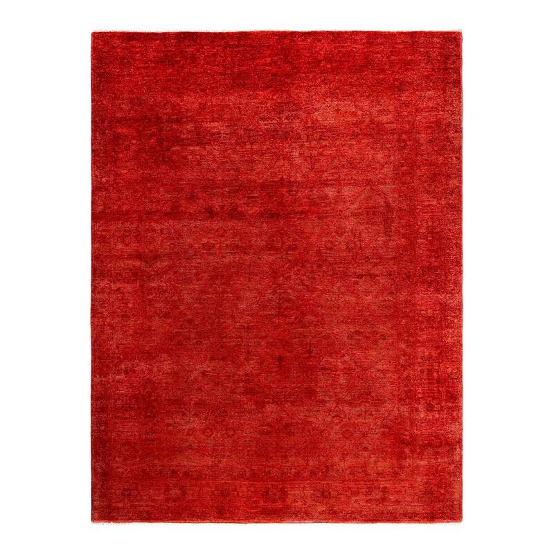 Contemporary Overdyed Wool Hand Knotted Area Rug - 6' 8" x 8' 8"