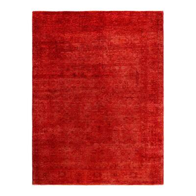 Contemporary Overdyed Wool Hand Knotted Area Rug - 6' 8" x 8' 8"