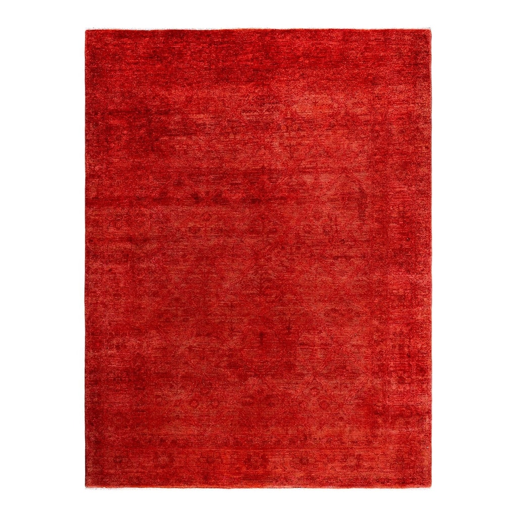 Contemporary Overdyed Wool Hand Knotted Area Rug - 6' 8" x 8' 8"