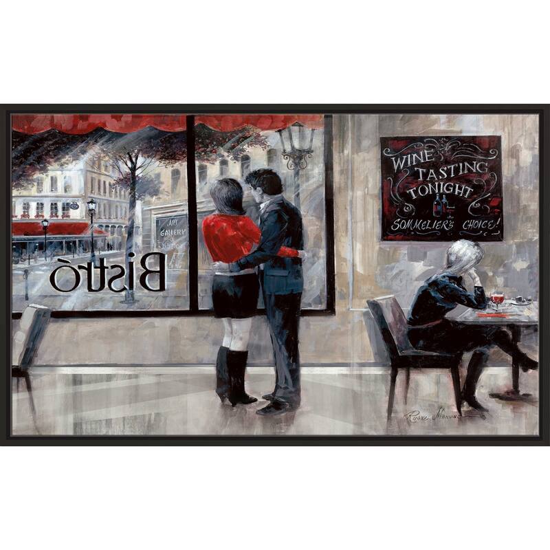"Bistro Romance" by Ruane Manning Print on Floating Canvas