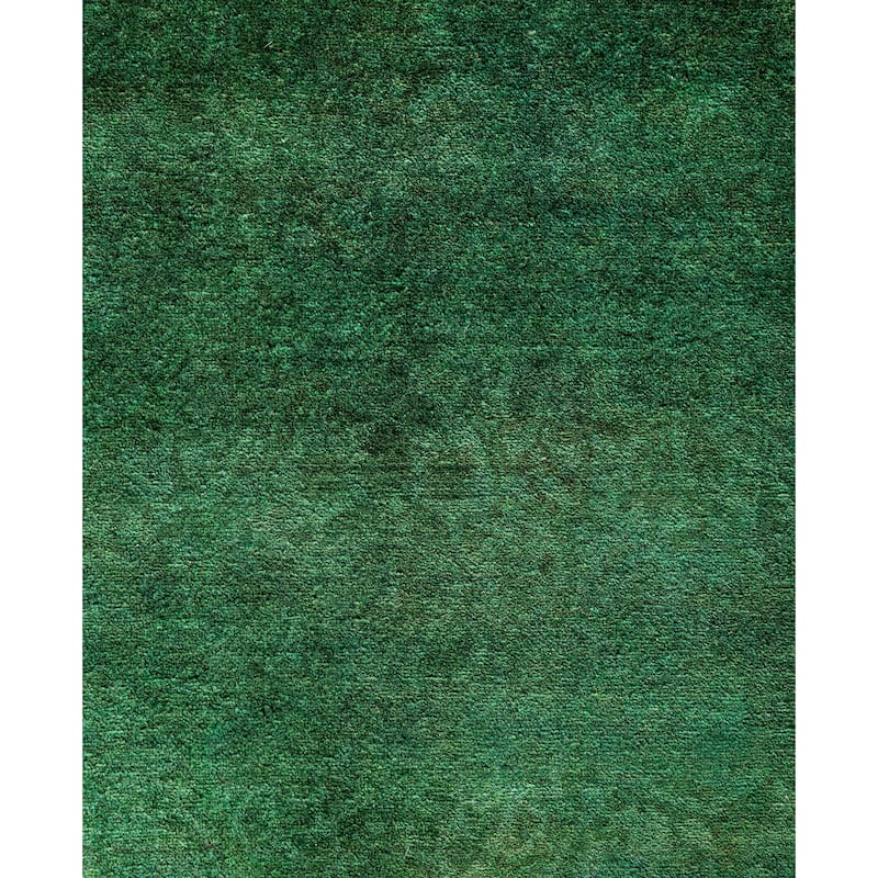Overdyed One-of-a-Kind Hand-Knotted Area Rug - Green - 6' 1" x 9' 5"