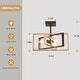 preview thumbnail 50 of 61, Zjvaive 3-Light Rectangular Semi Flush Mount Ceiling Light Farmhouse Metal Cage Light Fixture