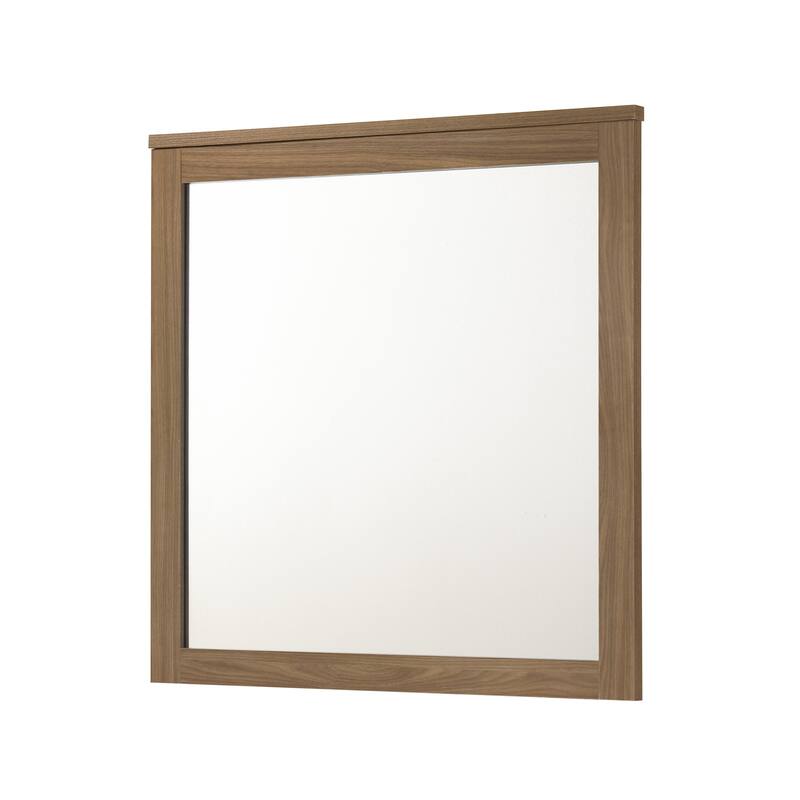 Furniture of America Nyess Modern Chestnut Brown Rectangular Wall Mirror