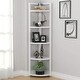 preview thumbnail 6 of 26, 5-tier Corner Shelves Storage Rack Bookshelf White