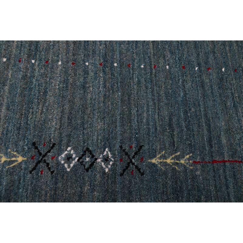 ECARPETGALLERY Hand Loomed Kashkuli Gabbeh Dark Blue Wool Rug - 5'1 x 6'8