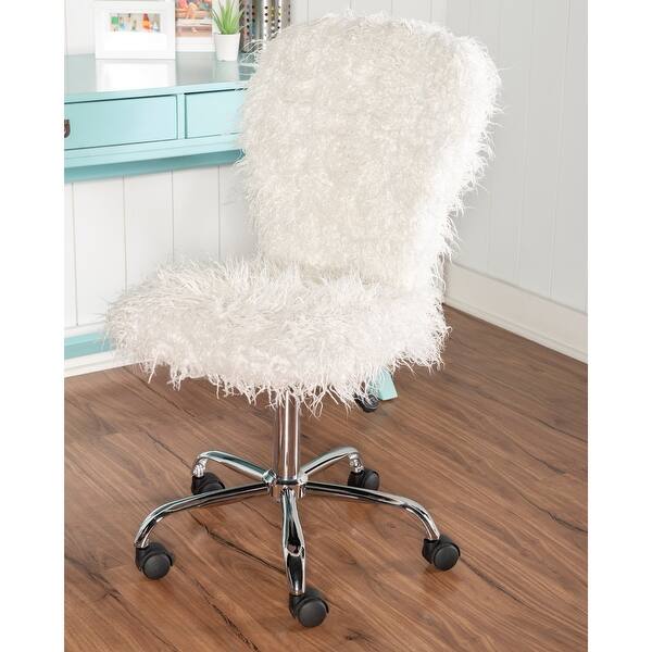 Shop Clara Faux Fur Armless Office Chair Overstock 19887769