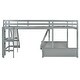 preview thumbnail 7 of 16, Twin over Full Bunk Bed with Desk and Slide,Full-Length Guardrail Twin Size Loft Bed.