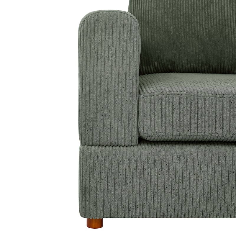Haven 6 Piece Modular Corduroy Sectional Sofa Fabric Upholstery
