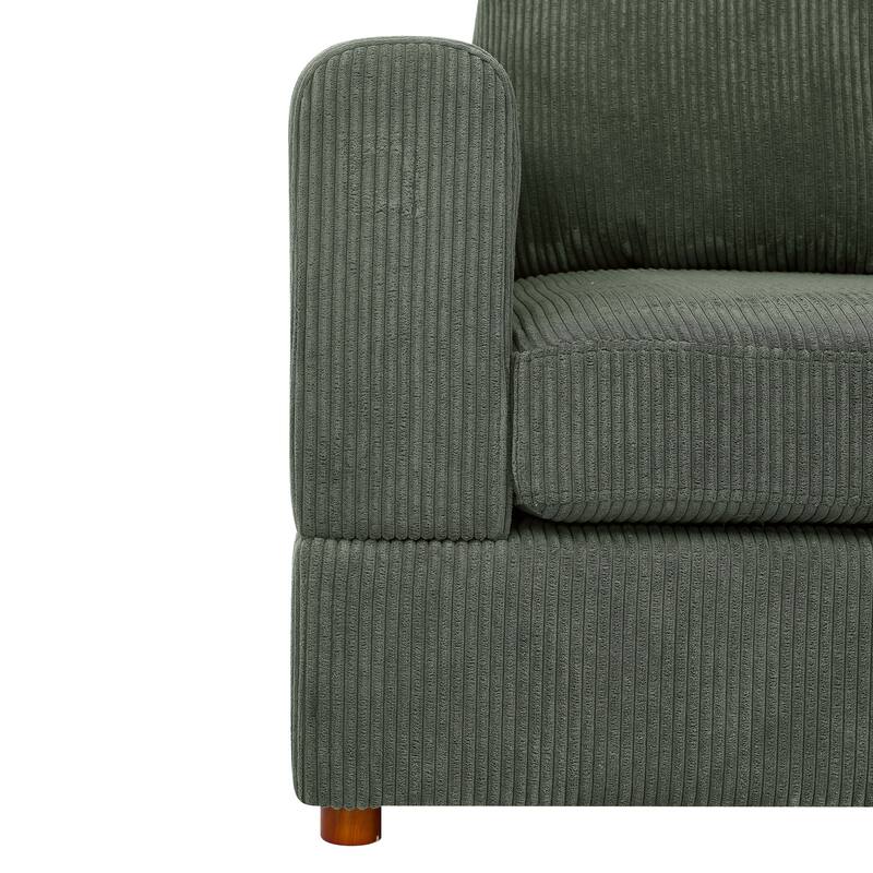 Haven Modular Corduroy Sectional - 6 Piece - 75" D x 116.5" W x 36" H