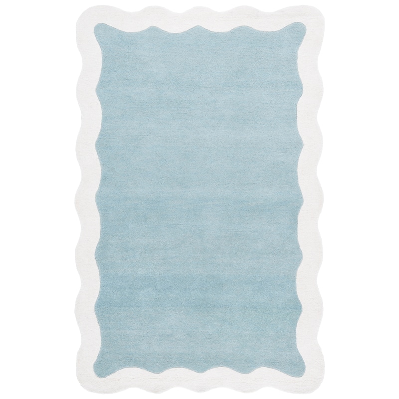 SAFAVIEH Handmade Metro Hidemi Wool Rug - 6' Square - Blue/Ivory