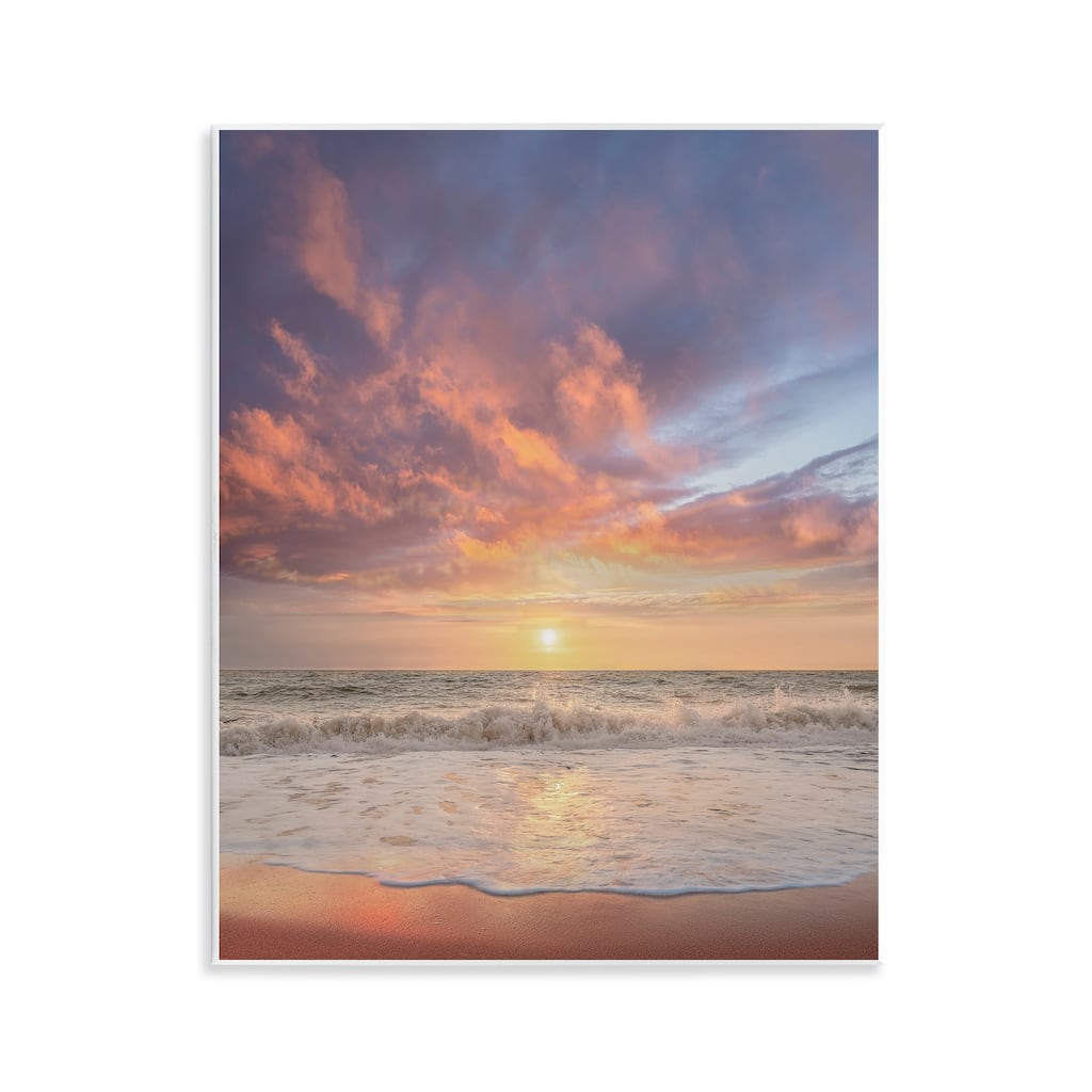 Stupell Sunlit Clouds over Beach Wall Plaque Art Design By Mike Calascibetta