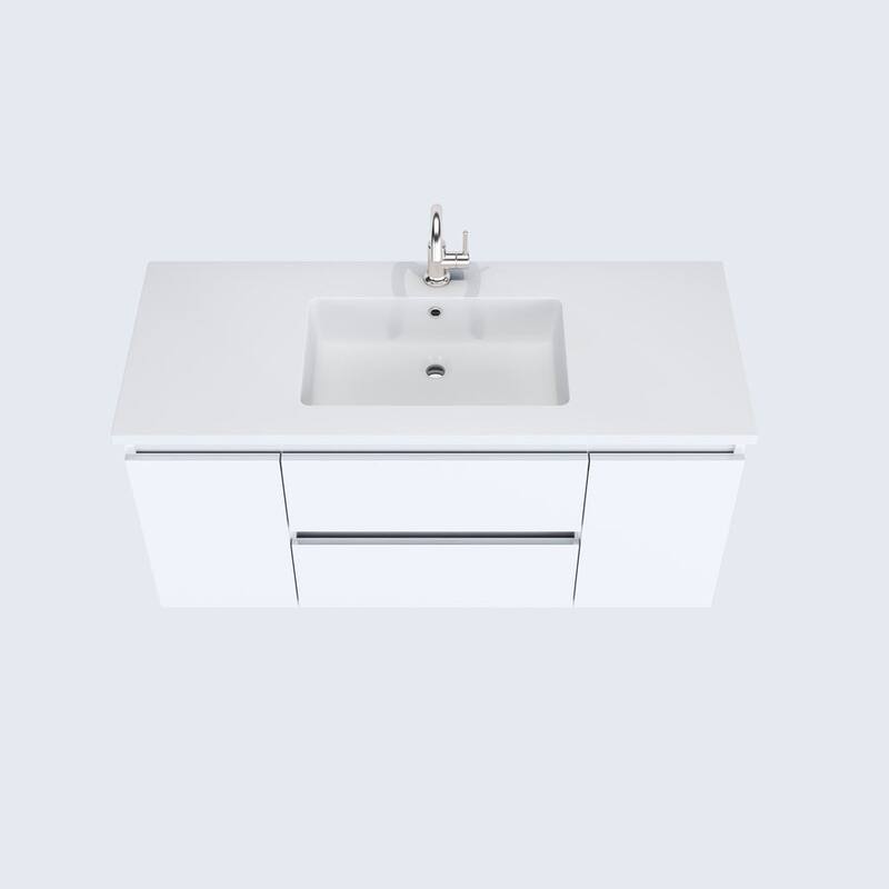 Volpa USA Salt 48-Inch Wall Mounted Floating Bathroom Vanity Set