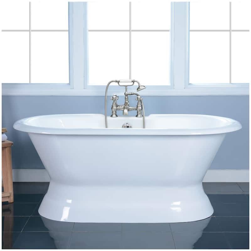 Kingston Brass Aqua Eden 66" Cast Iron Free Standing Tub with 7"