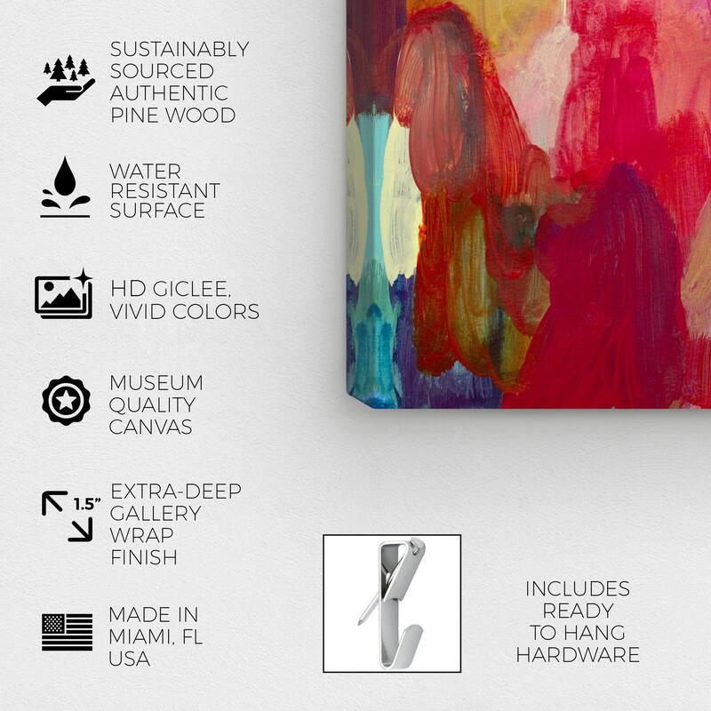 Wynwood Studio Canvas Abstract Firework Reflection II Pink and Light Yellow Modern & Contemporary Wall Art Canvas Print