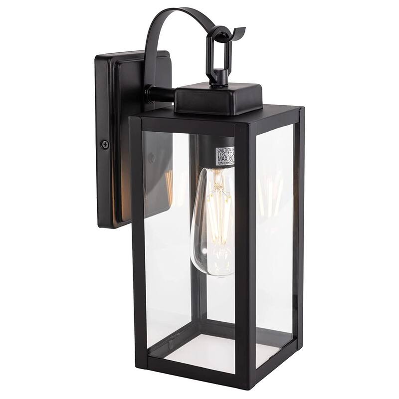 1-Light Outdoor Matte Black Wall Light Sconce