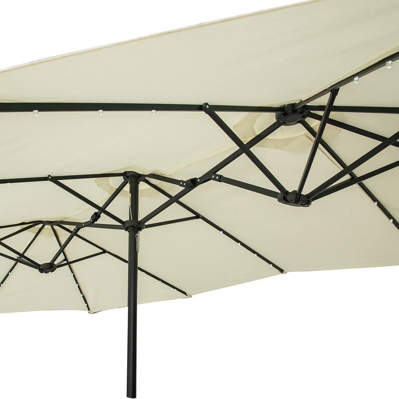 Ainfox 15-foot Double-sided Solar LED Lighted Patio Umbrella