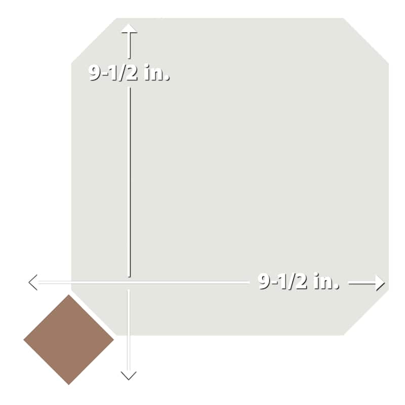 Merola Tile Vaudeville Octagon Nacar with Taco Marron 7-7/8" x 7-7/8" Porcelain Floor and Wall Tile