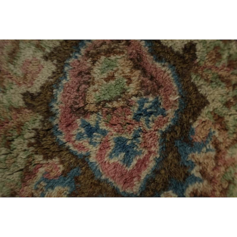 Hand Knotted Oriental 100% Wool Carpet Traditional Floral Red Kerman Area Rug - 6' 8'' X 4' 0''