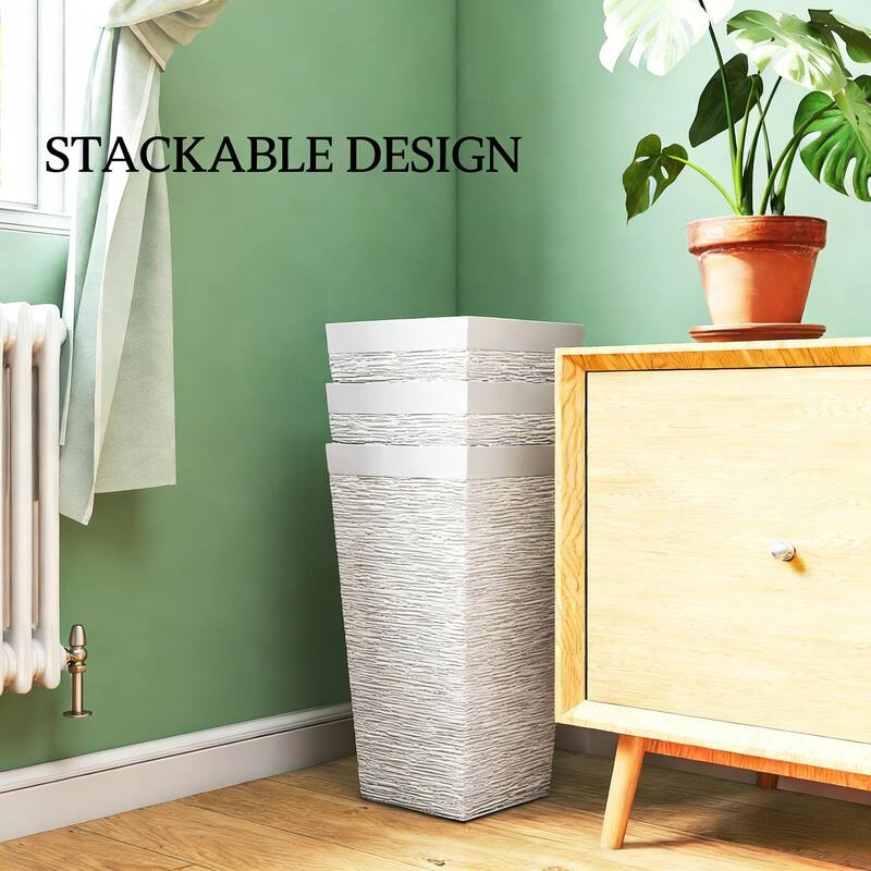 Stackable Tapered Planters Outdoor Planters Set of 3