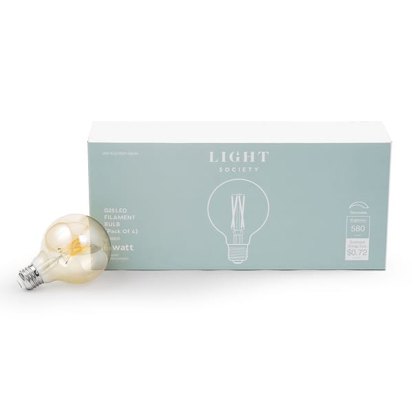 Light Society Niva 60-Watt Equivalent G25 Clear LED Filament Light Bulb (4-Pack) Light Society Niva 60-Watt Equivalent G25 Clear LED Filament Light Bulb (4-Pack)