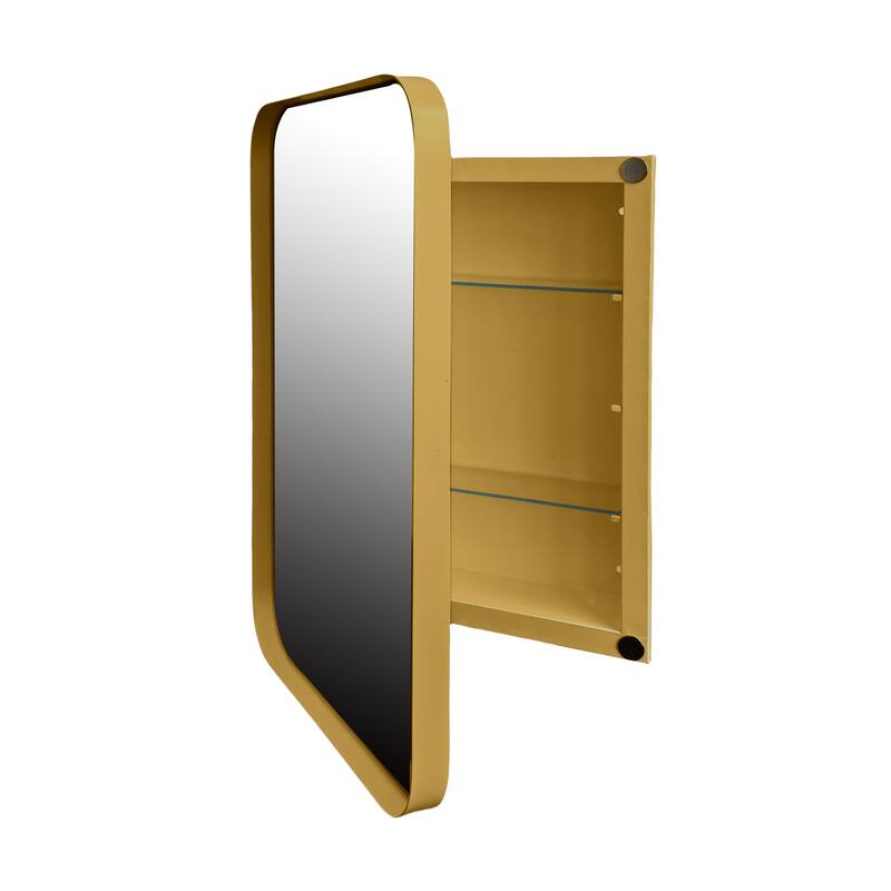 Wall Mount Metal Framed Medicine Cabinet with Storage