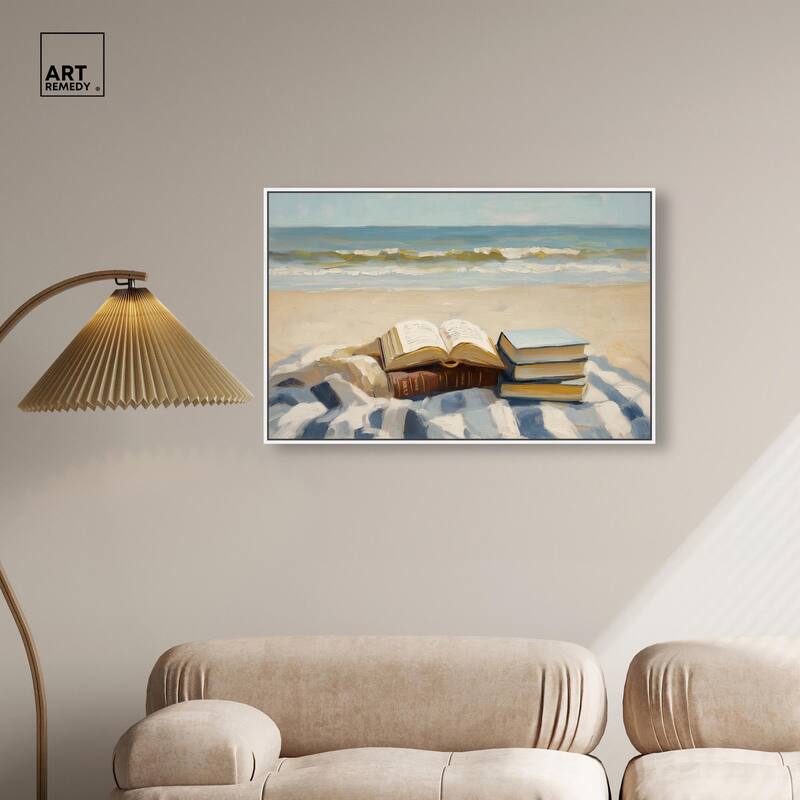 Beach Reading Canvas by Art Remedy