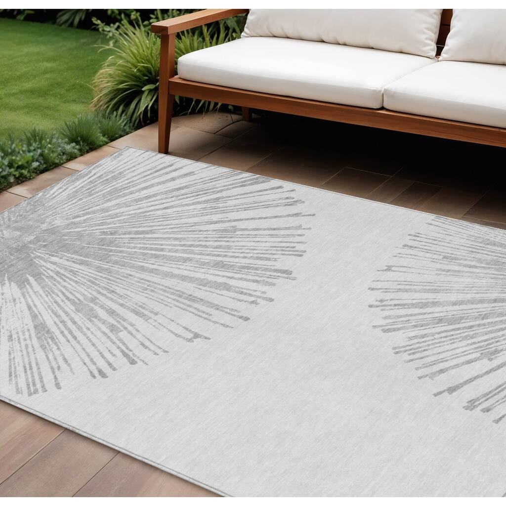 HomeRoots Abstract Transitional Rectangle Outdoor Rug