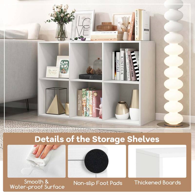 Costway 4/6/8/9-Cube Open Bookshelf with Anti-tip Kits Home Modern
