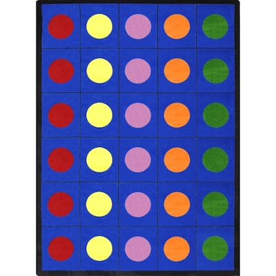 Lots of Dots Multi Educational Nylon Area Rug