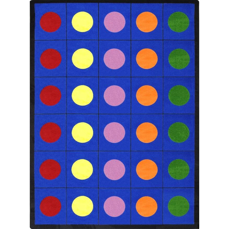 Lots of Dots Multi Educational Nylon Area Rug