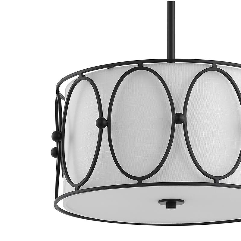 Caleb 3-Light Metal LED Pendant, by JONATHAN Y - 19"