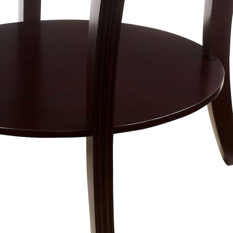 Orim Contemporary Espresso Oval Wood Open-Shelf Side Table by Furniture of America