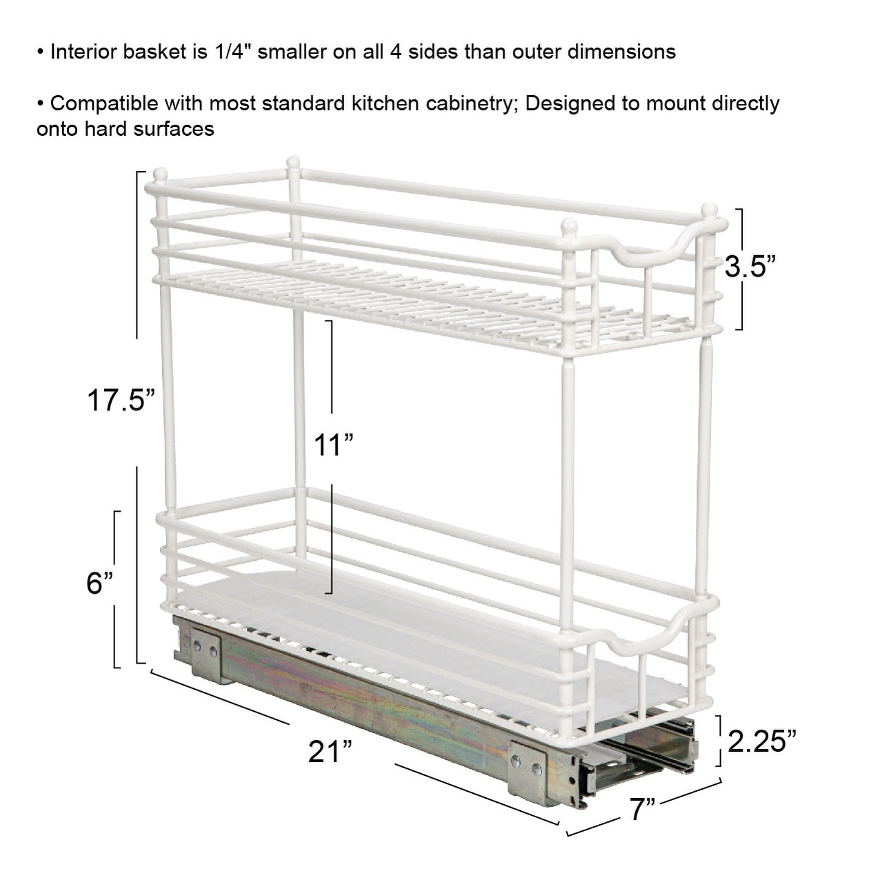 Narrow Two Sliding Cabinet Organizer, Great for Slim Cabinets in Kitchen -  On Sale - Bed Bath & Beyond - 35517359